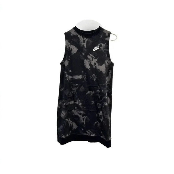NIKE Women's Sportswear French Terry Club Dress Black Gray Sizes Small Pocket‎ - Picture 1 of 6